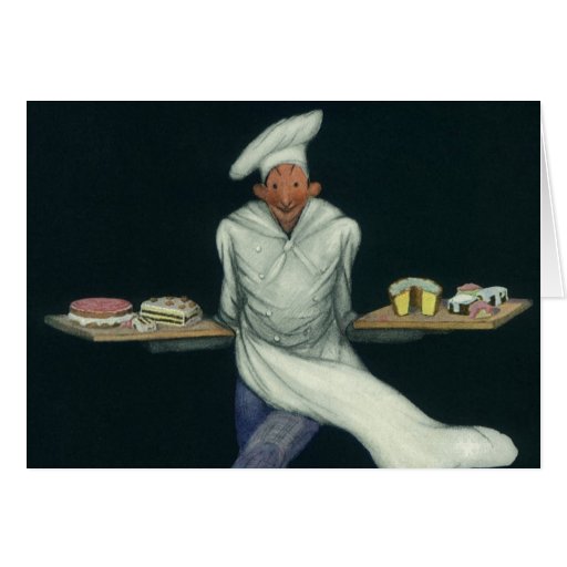 Vintage Baker with Pastries and other Desserts Cards