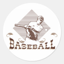 Vintage Baseball Round Sticker