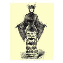 Vintage Bat Lady Post Cards