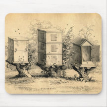 Vintage Beekeeping Beehives Beehive Mousepads