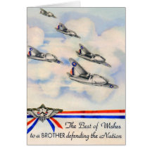 Vintage Best Wishes Military Card