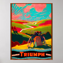 Vintage Bicycle Ad - Bike on Hillside Poster