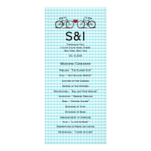 Vintage Bicycle Wedding Program Rack Card Design