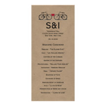 Vintage Bicycle Wedding Program Rack Cards