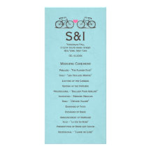 Vintage Bicycle Wedding Program Customised Rack Card