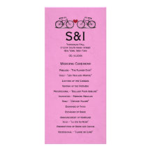 Vintage Bicycle Wedding Program Customised Rack Card