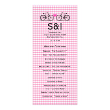 Vintage Bicycle Wedding Program Full Color Rack Card