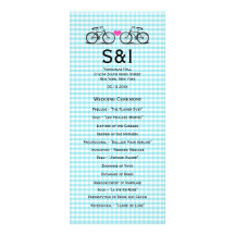 Vintage Bicycle Wedding Program Customised Rack Card