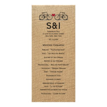Vintage Bicycle Wedding Programs Custom Rack Card