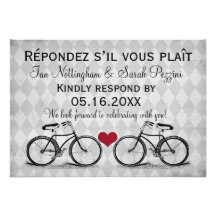 Vintage Bicycle Wedding RSVP Cards Announcement