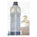 Vintage Big Ben Clock Tower Horse Statue, London Custom Stationery