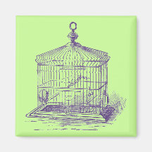 Vintage Bird Cage Fridge Magnets