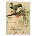 Vintage Bird Christmas Greeting Card