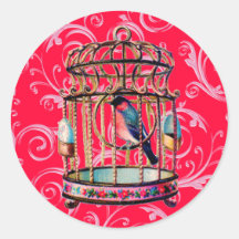 Vintage Birdcage Sticker