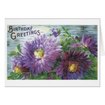 Vintage Birthday Card With Flowers