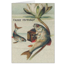 Vintage Birthday Fish Greeting Card