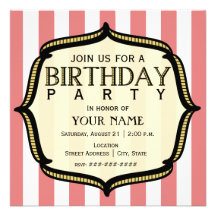 Vintage Birthday Party Invitation