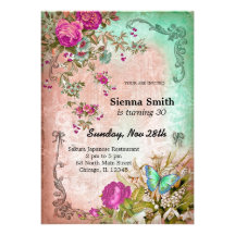 Vintage birthday style personalized announcement