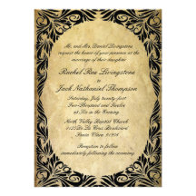 Vintage Black and Cream Wedding Custom Announcements