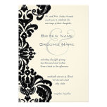 Vintage Black Damask Wedding Invitations