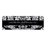Vintage Black Damask Wedding Tags Business Cards