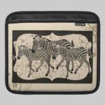 Vintage Black & Ivory Zebras  iPad Sleeve ipad sleeves