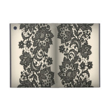 Vintage black Lace beige Paris fashion iPad Mini Cover
