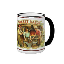 Vintage BLACKSMITH Image on Mug HONEST LABOR