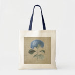 Vintage Blue Hydrangea with Antique Calligraphy Tote Bag