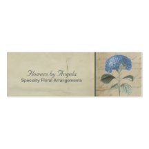 Vintage Blue Hydrangea with Antique Calligraphy Business Card