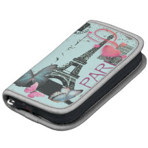 vintage Blue Paris Effiel Tower Butterfly fashion Organizers