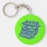 Vintage Blue Typewriter Key Chains