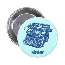 Vintage Blue Typewriter Pin