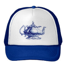 Vintage Blue Victorian Teapot Design Tea Lover Trucker Hat