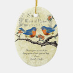 Vintage Bluebirds Maid of Honour Ornaments