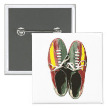 Vintage Bowling Shoes Retro Bowling Shoe Buttons