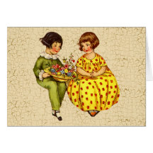 Vintage Boy and Girl Card
