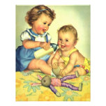 Vintage Boy Girl Happy Cute Toddler Child Birthday Custom Invitations