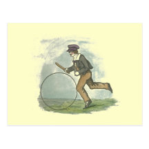 Vintage Boy with Hoop Postcard