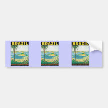 Vintage Brazil Bumper Stickers