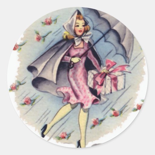 Vintage Bridal Shower Guest Stickers