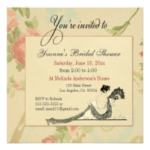 Vintage Bridal Shower Invitation Template