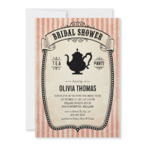 Vintage Bridal Shower Tea Party Invitations