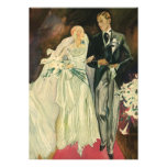Vintage Bride and Groom; Newlyweds Just Married! Custom Announcements