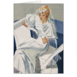 Vintage Bride Getting Ready for Her Wedding Day Card