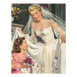 Vintage Bride with Flower Girl on Her Wedding Day Personalized Invite
