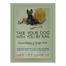 Vintage British Rail Scottie Postcard
