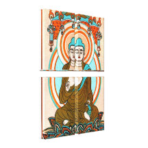 Vintage Buddha Art Wrapped Canvas Stretched Canvas Prints