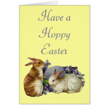 Vintage Bunny Rabbits Card