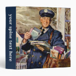 Vintage Business, Mailman Mail Carrier Delivering 3 Ring Binders